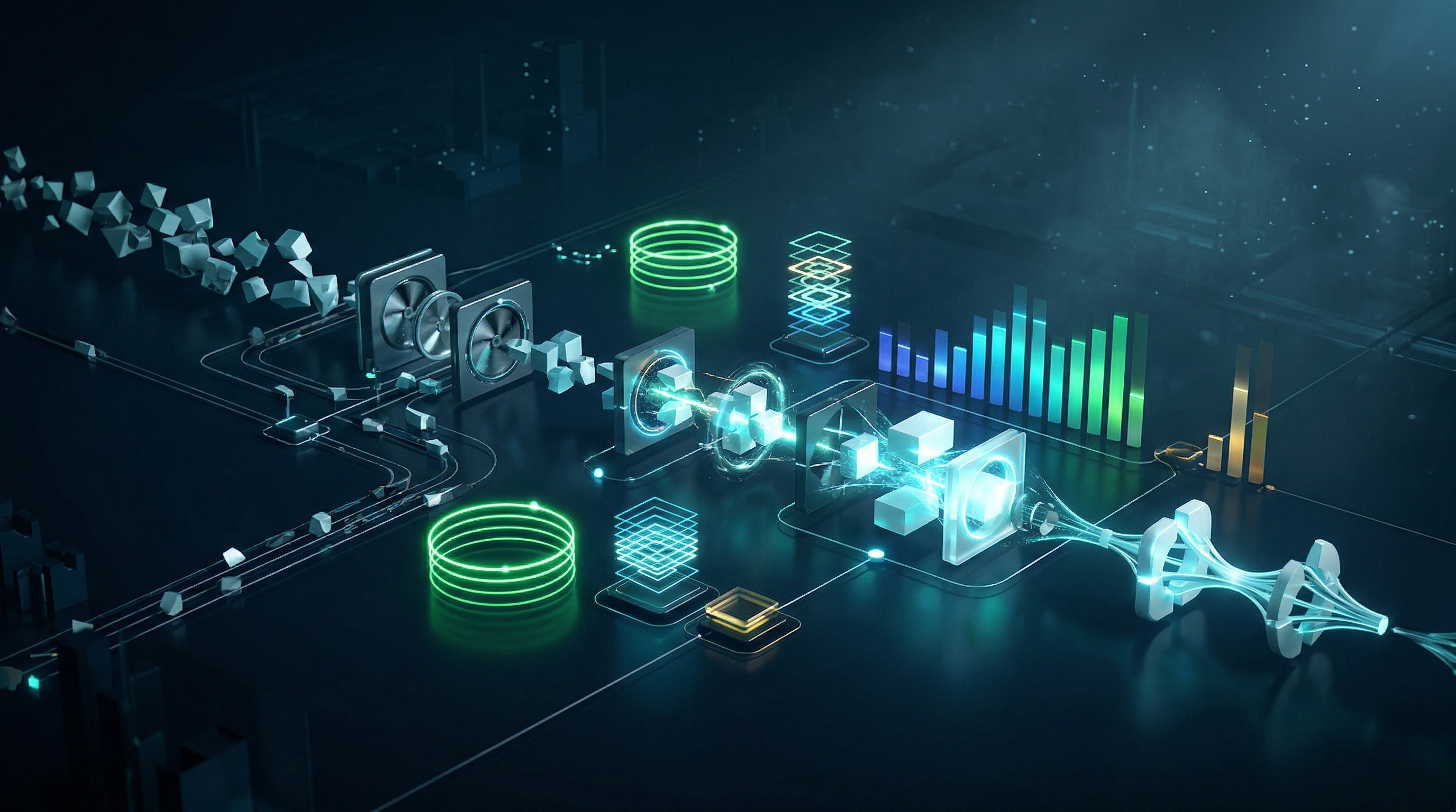 Illustration of interconnected content clusters analyzed by AI search engines